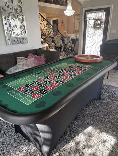 Roulette table and - table, wheel